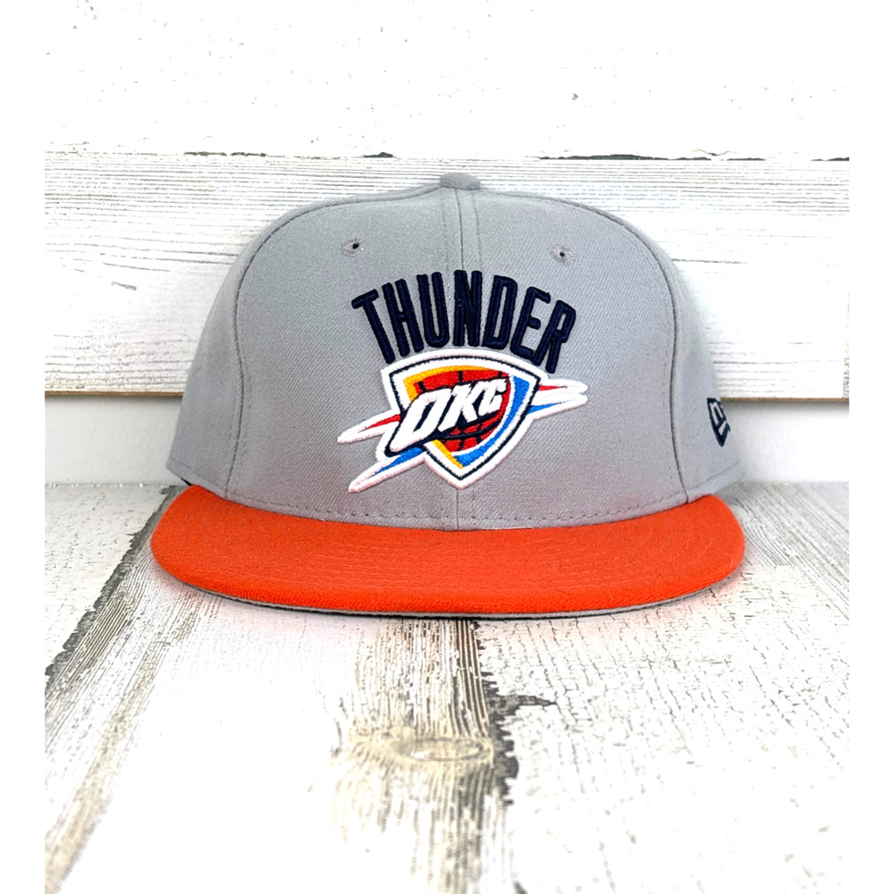 New Era 59Fifty Oklahoma City Thunder Gray Fitted NBA Basketball Hat 7 1/8 NEW